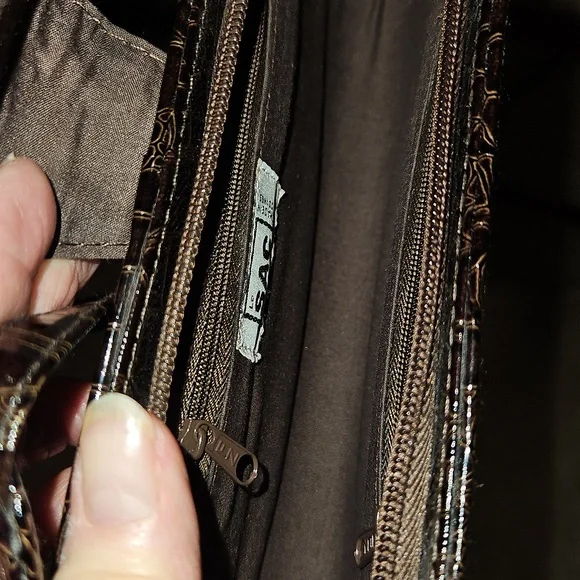 Le SAC Handmade Straw Dark Chocolate And Cream Ombre Handbag Detachable Strape - Picture 9 of 10